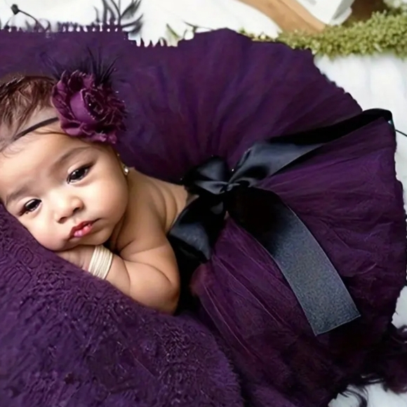 Flowers girl or picture tutu & headband - Picture 5 of 8